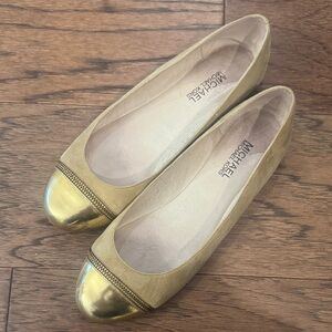 Michael Kors Tan and Gold Flats
